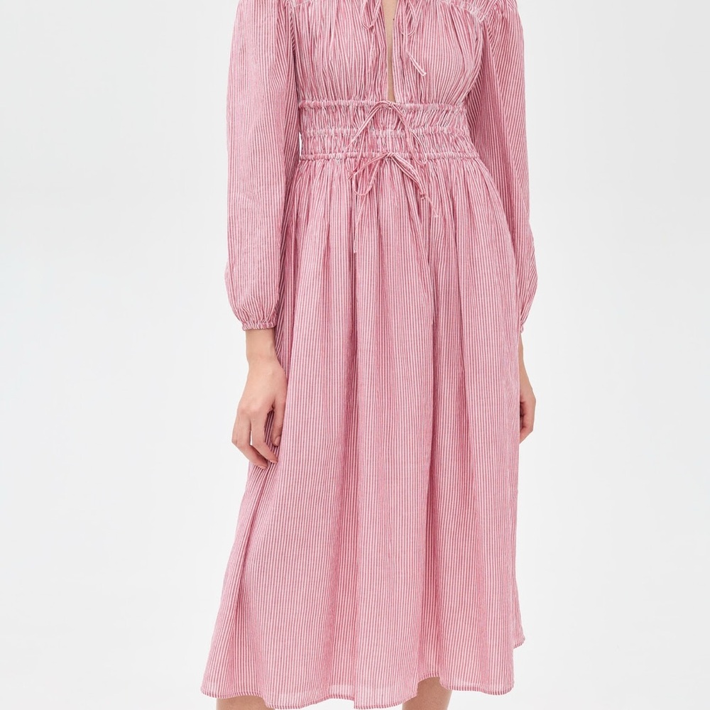 Chic Long Sleeve Pink Dress
